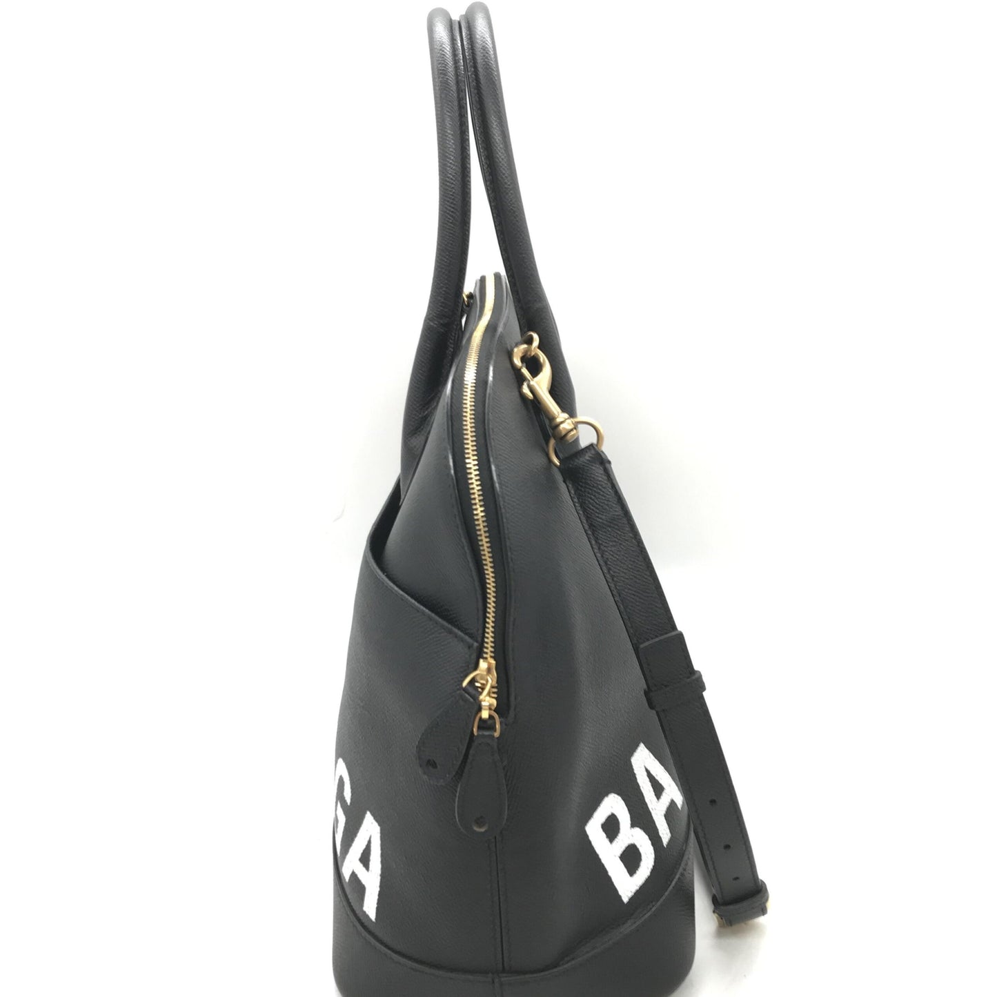 Balenciaga Black Grained Leather Ville Top Handle Bag