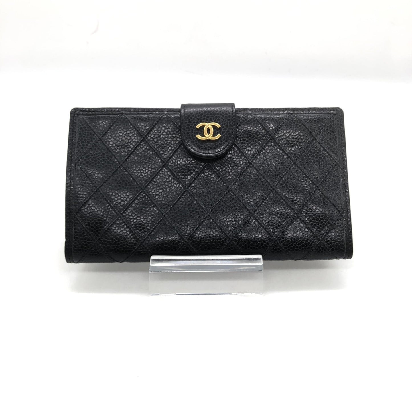 Chanel Black Quilted Leather Long Wallet