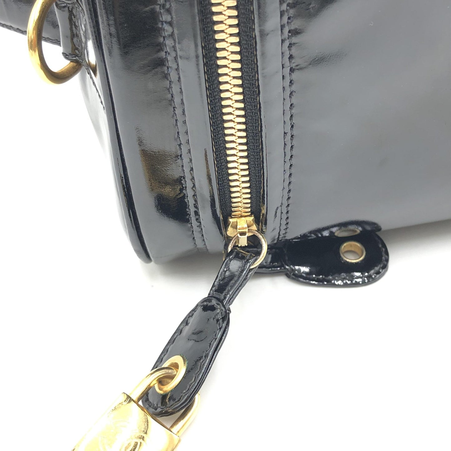 Chanel Black Patent Leather Vanity Case