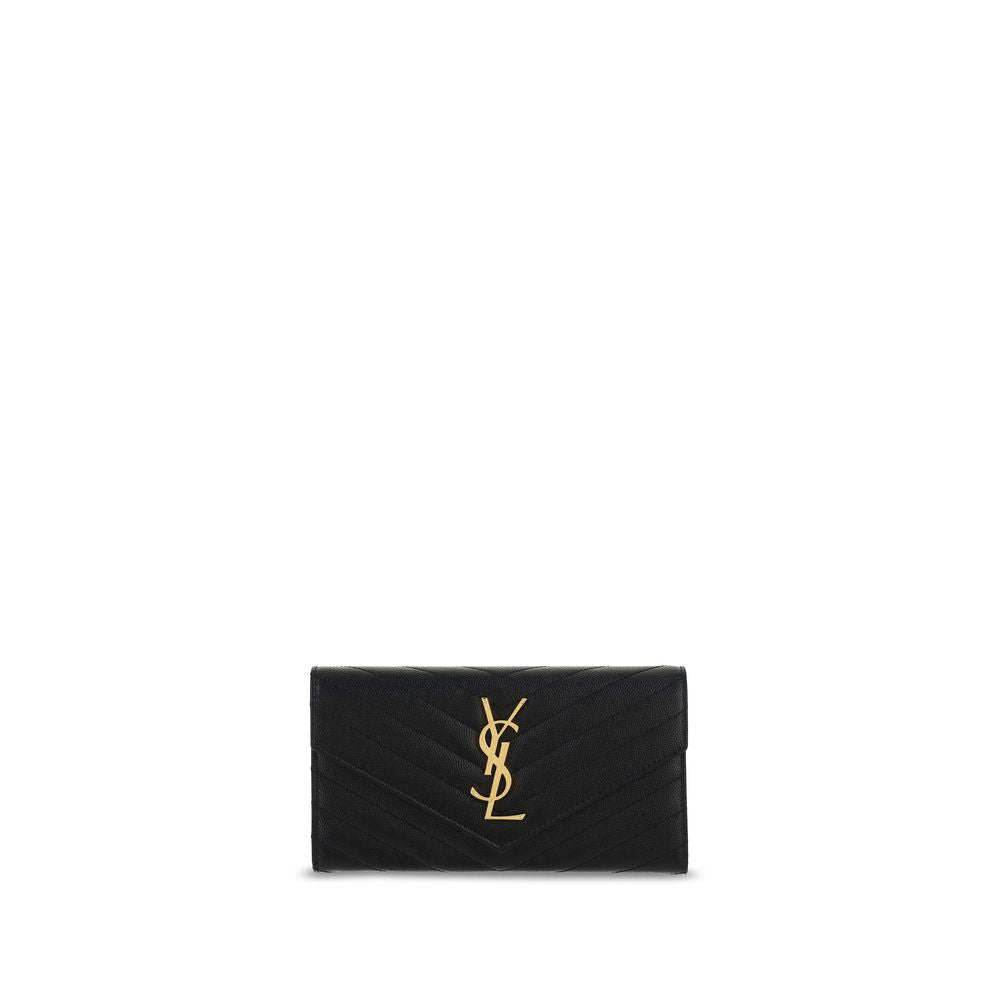 Saint Laurent Black Calf Leather Bos Taurus Wallet