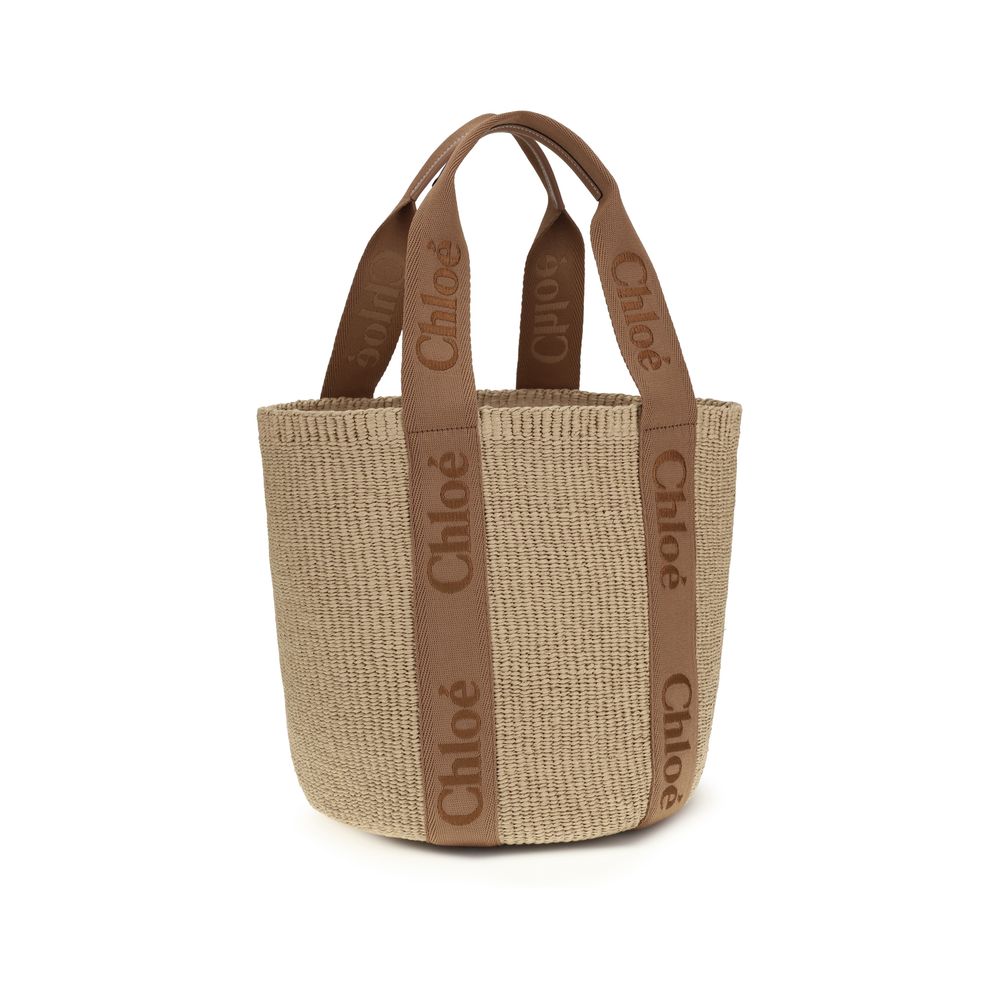 Chloé Beige Raffia Backet Bag