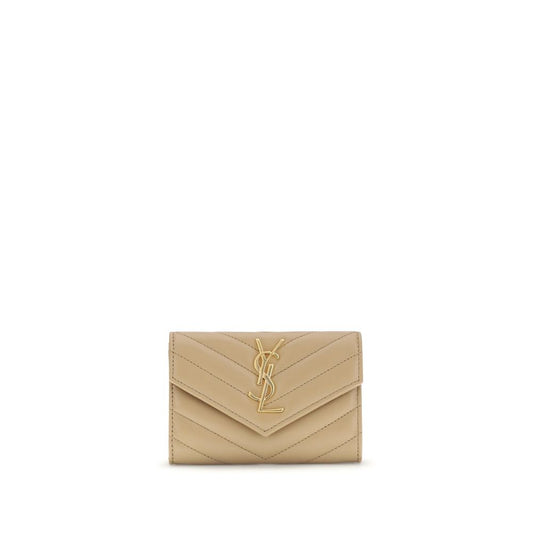 Saint Laurent Beige Calf Leather Bos Taurus Wallet