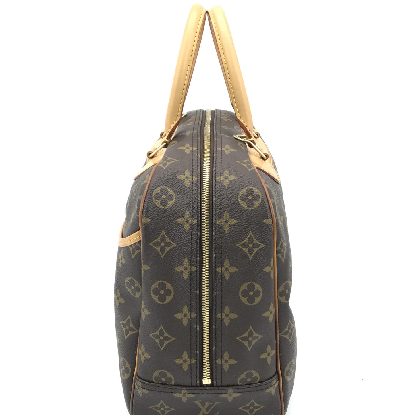 Louis Vuitton Monogram Deauville Handbag With Brown Details