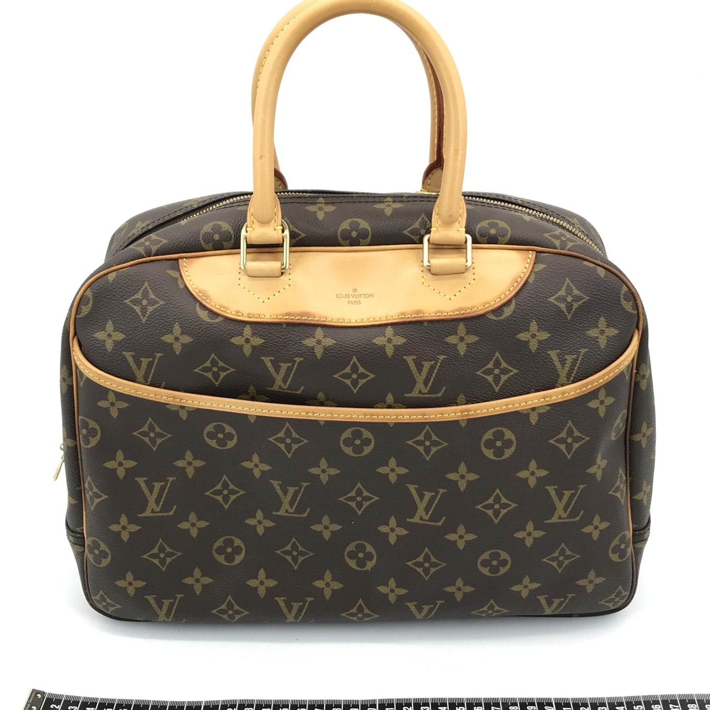 Louis Vuitton Monogram Deauville Handbag With Brown Details